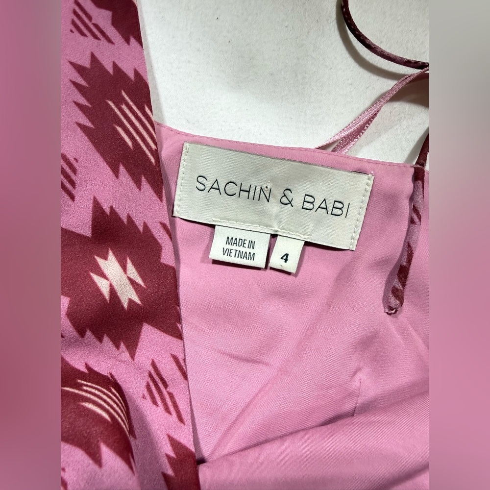 SACHIN & BABI Pink Patterned Midi Dress size 4 - Picture 11 of 16